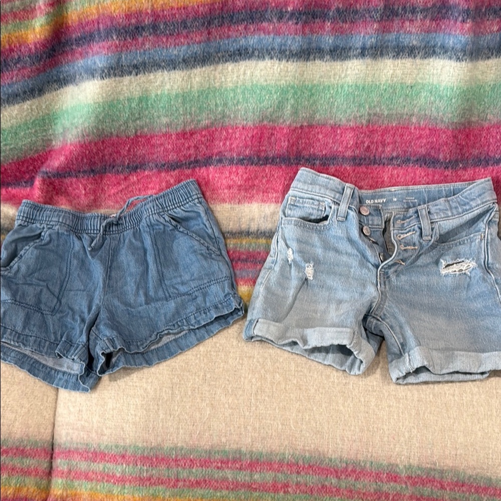 Old Navy Blue Denim Shorts Set